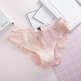 thumbnail image 5 of AWZXDE Womens Low Waist Triangle Underwear For Girls Breathable Sheer Mesh Lace Trim Briefs Panties For Women Pink, 5 of 5