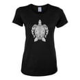 thumbnail image 2 of Black and White Mosaic Retro Mandala Turtle Animal Lover Womens Graphic T-Shirt, Black, Small, 2 of 4