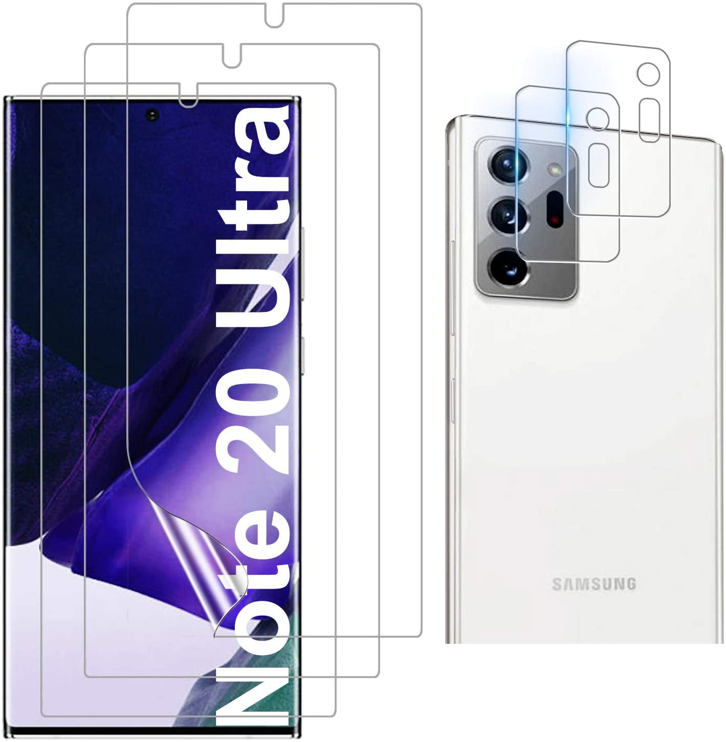 Allytech [3 Pack] Galaxy Note 20 Ultra Screen Protector + Camera Lens