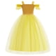 thumbnail image 5 of Vestido de niña Vestido de bella Vestido infantil Vestido dorado de actuación Día del niño, 5 of 5
