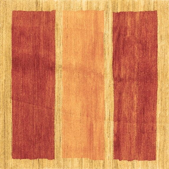 Ahgly Company Indoor Square Abstract Brown Contemporary Area Rugs, 3' Square