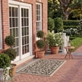 thumbnail image 4 of Safavieh Courtyard Nanda Botanical Indoor/Outdoor Area Rug, Sand/Black, 4' x 5'7", 4 of 12