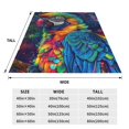 thumbnail image 3 of Fuzoiu Vibrant Rainbow Parrot Fantasy Print Ultra-Soft Micro Fleece Blanket,All Seasons Flannel Throw, Lightweight Blanket for Bed, Sofa, Couch, Movie Night, Camping, and Travel-40"x30", 3 of 7