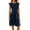 Dark Blue, variant on Timegard Dresses for Women Summer Ruffles Cap Sleeve A-Line Lightweight Casual Crewneck Mid Long Dresses