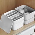 thumbnail image 3 of Organizador de armario de plástico gris con 10 secciones para ropa interior, sujetadores y calcetines, 3 of 8