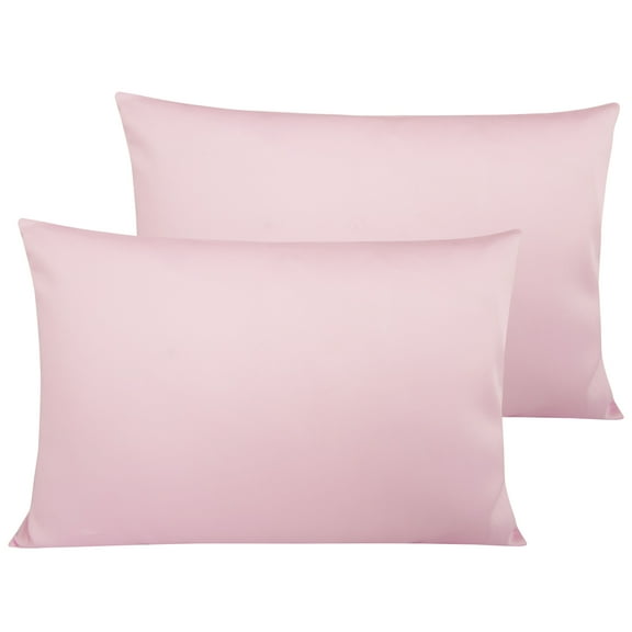 Ntbay 2 Pack Egyptian Cotton Toddler Pillowcases, Soft and Breathable Travel Pillow Covers with Envelope Closure, 13" x 18", Pink
