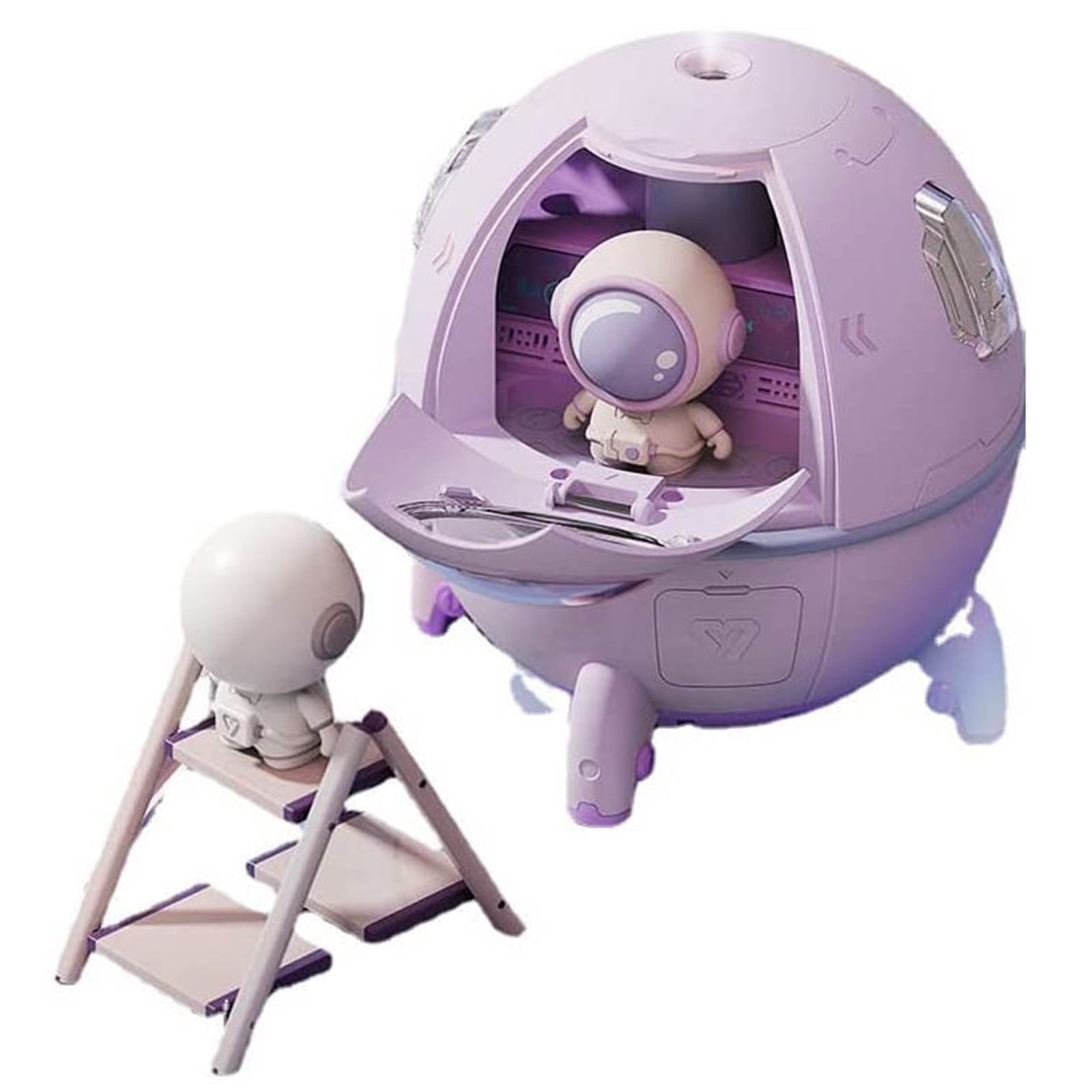 Oggfader Humidifiers for Bedroom Space Capsule Humidifier Mini Humidifier 220ml Usb Desktop Humidifier For Baby Bedroom Office Home Colorful Night Mode Purple