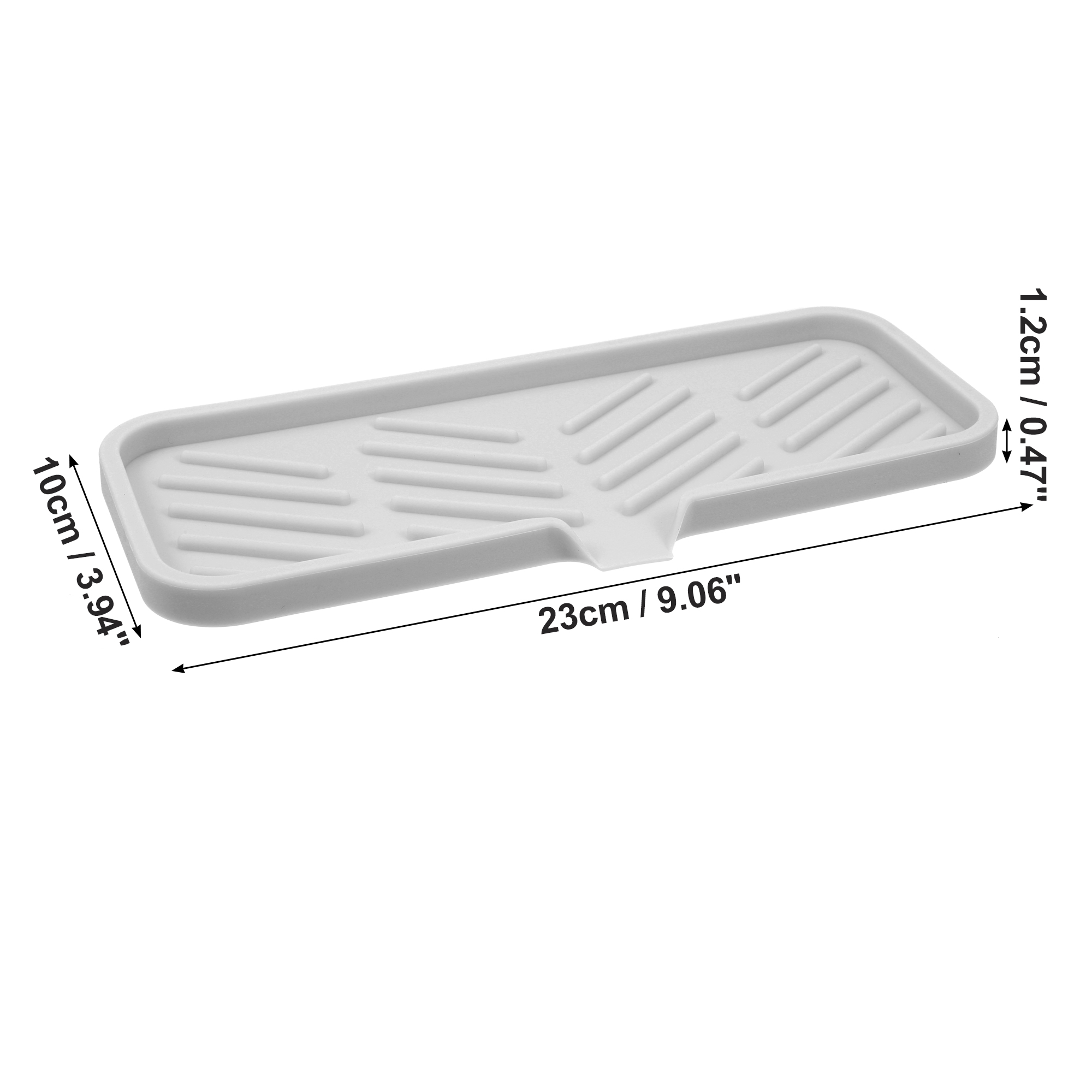 Unique Bargains Soap Dish Keep Soap Dry for Bathroom Kitchen Silicone Light Gray 23x10cm