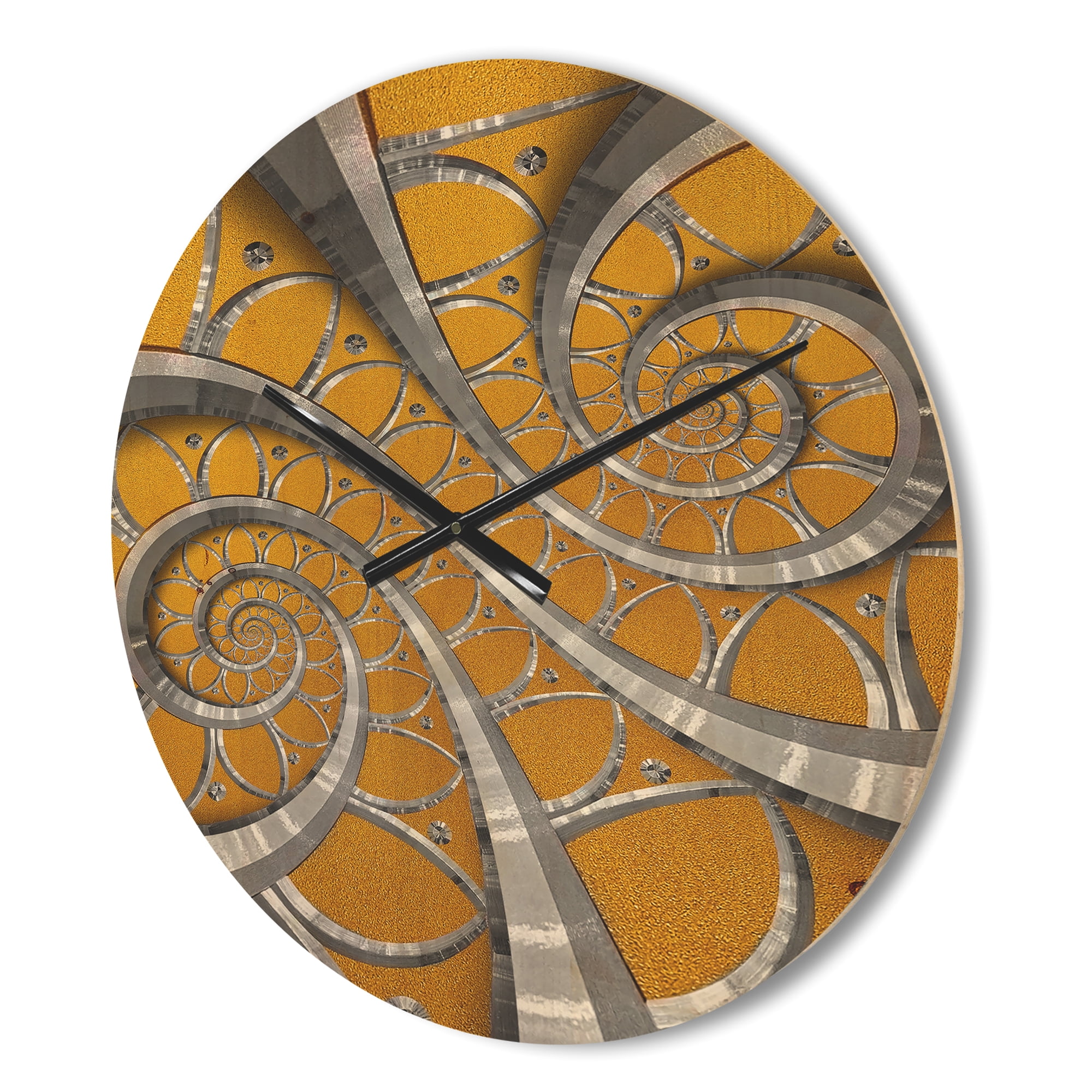 Designart 'Antique Style Time Spiral I' Modern Wood Wall Clock