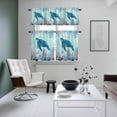 thumbnail image 4 of Coastal Turtle Blue Kitchen Curtains Sets for Windows 24 Inch Length, Summer Beach Nautical Coral Starfish Rod Pocket Window Treatments Tier Curtains and Valances Set for Bedroom/Bathroom, 4 of 8