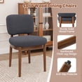 thumbnail image 2 of ClinQ Dining Chairs Set of 4, Boucle Upholstered Seat with Wood Legs and Curved Back, Modern Accent Seating for Kitchen, Dining Room, Gray, 2 of 6
