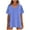 Light Blue, variant on SYMOID Fashion Womens Misses Casual Solid Color Short Sleeve V-Neck Pull-On Blouse for Party and Casual Occasions,Khaki,Size M
