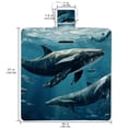 thumbnail image 2 of Whale Canvas Picnic Blanket Waterproof Outdoor Mat Camping Rug Foldable Large Portable Sandproof Beach Mat Blue Stripe 79"x59, 2 of 6