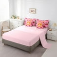 thumbnail image 5 of Feelyou Kawaii Cat Kitten Twin Bedding Sets 7-Piece for Kids, Rose Flower Floral Bedding Comforter Set, Pink Cartoon Animal Theme Reversible Sheet Sets, Super Cozy Room Decor, 5 of 8