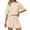 Beige, variant on Women 2 Pieces Knit Set Half Sleeve Pullover Sweater and Mini Skirt Matching Sets