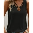 thumbnail image 3 of MORTTIC Women's Sleeveless Tank Top, Trendy Cut-Out Ring Keyhole Neck Casual Tee for Summer, 2XL, 3 of 5