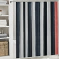 thumbnail image 6 of Orinice Fabric Shower Curtain: Nautical Stripe Design (Navy and White)  60x72, 6 of 7