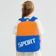 thumbnail image 6 of Color Block Sport Print Backpack Lightweight Waterproof Casual School Bookbag For Elementary Daily Travel Outdoor for Ages 5rd 5th 7th 9th, 6 of 7