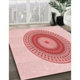 thumbnail image 3 of Ahgly Company Machine Washable Indoor Round Transitional Red Area Rugs, 6' Round, 3 of 7