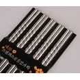 thumbnail image 3 of TIELUTT Baguettes 5 Paires de Bâtons en Métal Réutilisables en Acier Inoxydable Coréen Chinois, Serviettes Légères, Napperons et Chemin de Table Ronds pour Cuisine, Ensemble de 4 Napperons Ronds pour Tables, 3 of 8