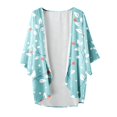 thumbnail image 4 of Pyhlmscde Women's Print Puff Sleeve Trendy Lightweight Cardigan Loose Cover Up Casual Blouse Tops, Lightweight Cardigans for Women, Kaftans for Women with Pockets, Cardigan Pack, 4 of 4