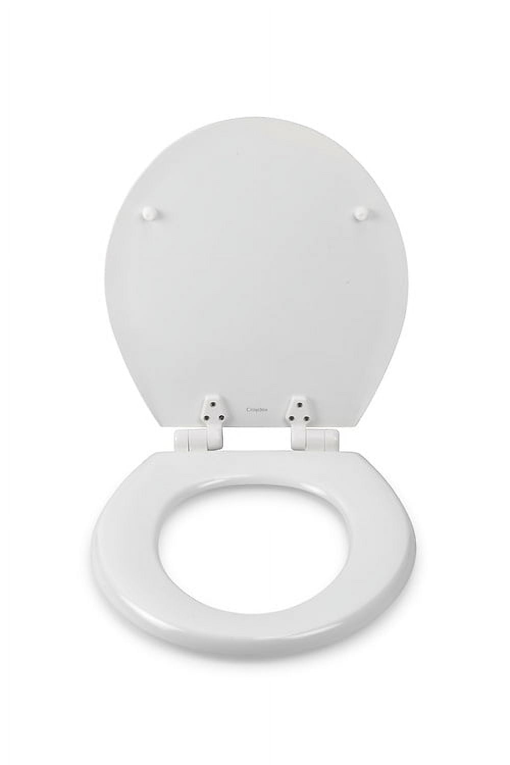 Croydex Clavey Round Wooden Toilet Seat, Stick Tight, Soft Close, Quick Release