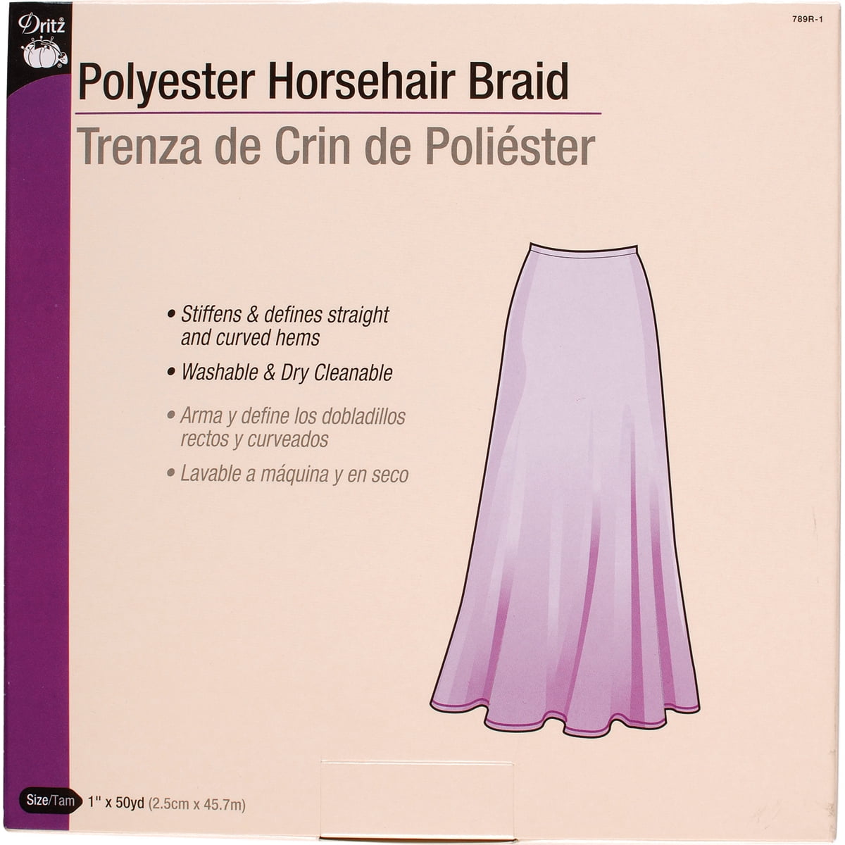 Dritz Polyester Horsehair Braid, 1-Inch x 50-Yards, White
