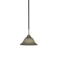 thumbnail image 1 of Paramount 1 Light Mini Pendant In Matte Black And Brass Finish With 10" Zilo Gray Linen Glass, 1 of 1