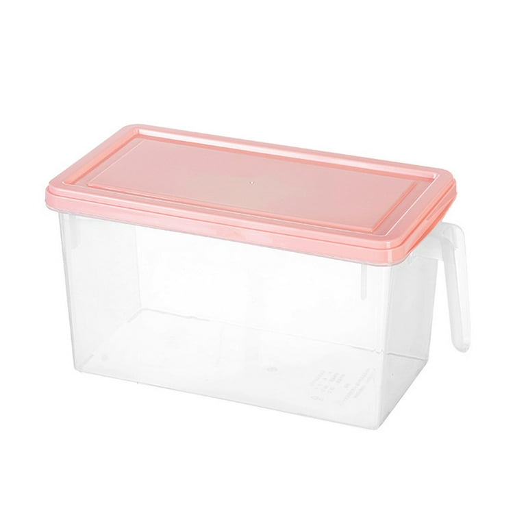 Food Storage Container With Handle & Lid For Pantry, Fridge & Freezer - Pink  