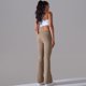 thumbnail image 4 of Gibobby Leggings yoga mujer Moda de mujer Europa y Unidos No T Line Medias de pierna ancha Levantamiento de cadera Yoga Flare Cintura alta Pantalone(Caqui,CH), 4 of 5