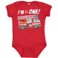 thumbnail image 3 of Inktastic I'm 1 Fire Truck 1st Birthday Boys or Girls Baby Bodysuit, 3 of 5