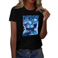 thumbnail image 2 of 2025 Movie Kpop Demon Hunters T-Shirt Summer Tshirts Casual Loose Girls T Shirt Graphic Clothes Fashionable Unisex Short Sleeve Cartoon Graphic Tee for K-Pop and Movie Fans#Black XL, 2 of 4