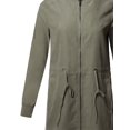 thumbnail image 5 of FashionOutfit Women's Casual Solid Anorak Safari Long Sleeve Zipper Closure Long Bomber Jacket, 5 of 5