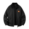 thumbnail image 3 of Atkumj Mens Zip Up Jacket with Pockets and Chest Zip Pockets Fashion Color Spliced Lapel Jackets for Men Loose Solid Color Long Sleeve Casual Outerwear S, 3 of 8