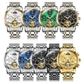 thumbnail image 6 of OLEVS Automatic Watches for Mens Skeleton Mechanical Self Winding Chronograph Calendar Classic Dress Moon Phase Multifunction Mens Wrist Watches Luminous Waterproof Stainless Steel Reloj Para Hombre, 6 of 14