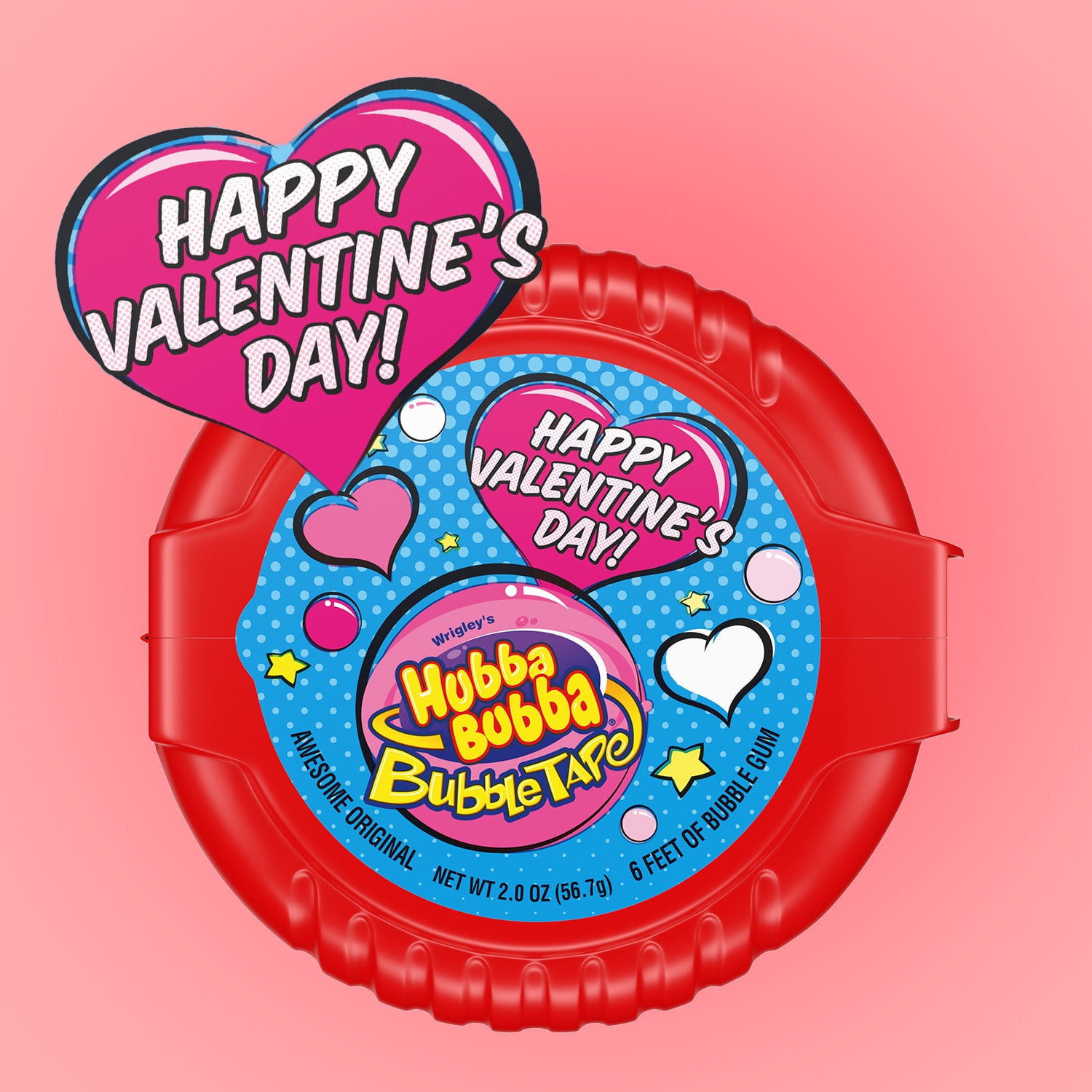 Hubba Bubba Valentine's Day Bubble Tape Chewing Gum - 2 oz Pack