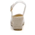 thumbnail image 6 of Penkiiy Womens Wedge Sandals Espadrilles Closed Toe Slingback Buckle Strap Comfortable Casual Summer Platforms 42 White, 6 of 9