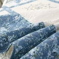 thumbnail image 2 of Kasentex Luxurious Quilted PatchWork Quilt Coverlet Bedspread - 100% Natural Cotton Machine Washable, Blue-Ivory, Full Size, 2 of 6