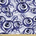thumbnail image 1 of Watercolor Flowers Fabric by the Yard, Classical Feminine Rose Branch Bouquet Romantic Essence Valentines, Decorative Upholstery Fabric for Sofas and Home Accents, Violet Blue by Ambesonne, 1 of 5