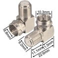 thumbnail image 1 of Coaxial Cable Right Angle Connector F Type Female To Male Adapter Right Angle Coax Connector F Male To Female Coaxial RG6 Adapter for Coax Cable and Wall Plates Coax 90 Degree Pack of 2, 1 of 2