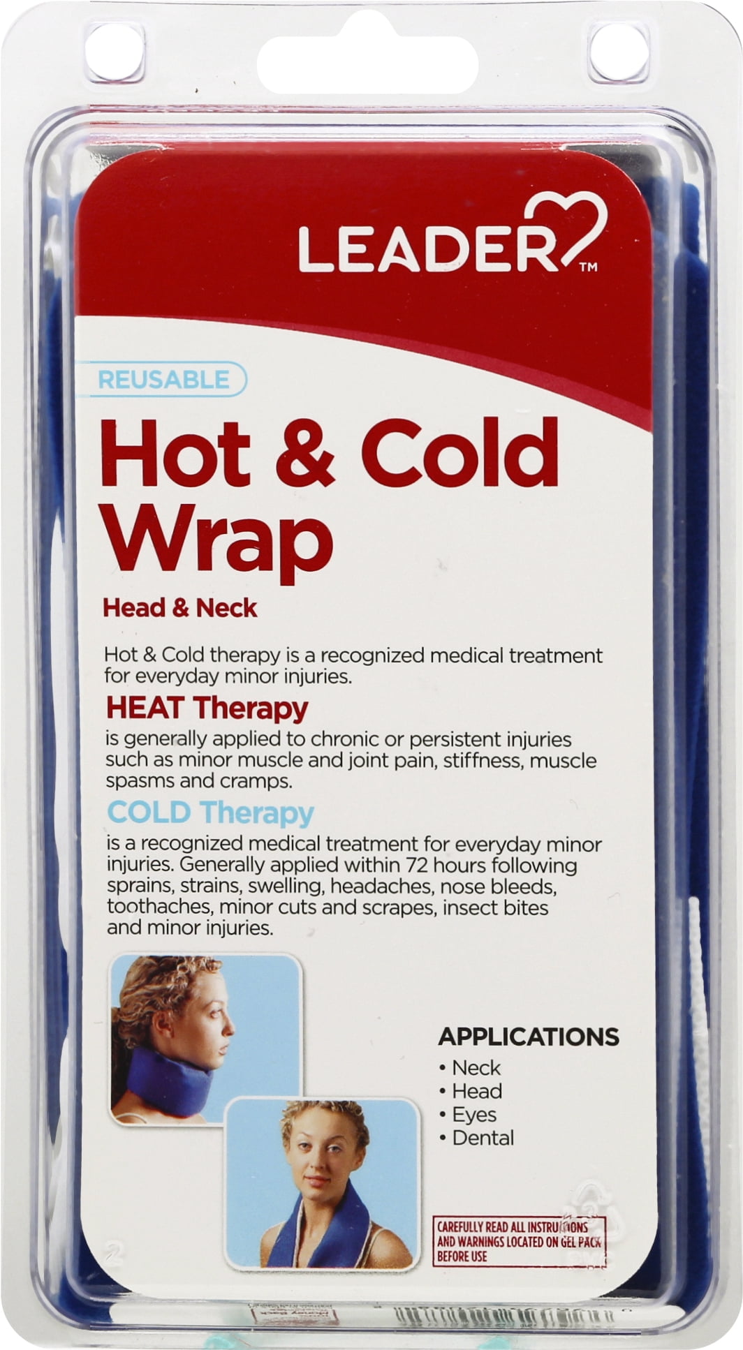 Leader Hot & Cold Wrap, Reusable Head/Neck, Blue 1ct
