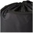 thumbnail image 3 of Nike Brasilia Training Gymsack, Drawstring Backpack with Zipper Pocket and Reinforced Bottom, Black/Black/White, 3 of 5