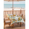 thumbnail image 2 of Outdoor Tablecloth with Umbrella Hole for Patio/Picnic/Party/Camping, Orange Waterproof Table Cloth Rectangle Table Cover Washable, Green Botanical Watercolor Summer Fruits (54"x 80"), 2 of 9