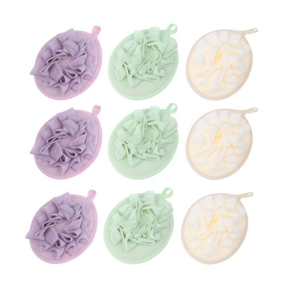LEEYNEER Bath Shower Sponge Puff Ball Loofah Bubble Net Bathing Accessories Flower Loofa Scrubber Body Sponges Pouf