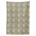 thumbnail image 2 of Beige Tablecloth, Autumn Geometric Leaf Pattern Ornamental Foliage Design Abstract Line Arrangement, Rectangle Satin Table Cover for Dining Room and Kitchen, 60" X 90", Beige Black, by Ambesonne, 2 of 2