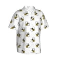 thumbnail image 2 of Balery Bee Print Men's Hawaiian Shirts Short Sleeve Beach Shirt Relaxed Fit Vacation Button Down Shirts-Small, 2 of 9