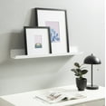 thumbnail image 6 of Kate and Laurel Mezzo Modern Metal Photo Display Ledge, 36, White, Decorative Contemporary Floating Narrow Photo Shelf Rail for Gallery Display and Storage, 6 of 7