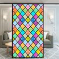 thumbnail image 3 of Película decorativa para ventanas con efecto ladrillo de color para privacidad, pegatinas para ventanas con vitrales, sin pegamento, con adherencia estática, película esmerilada para ventanas, 3 of 5