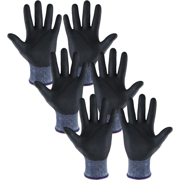Guantes de protección VentDepot GlovesBlue 3 Pares XL Azul 106 a 115mm x 260mm NitriloHPPE CE EN388 Nivel 5