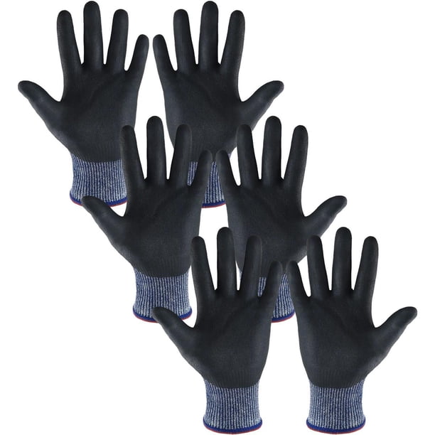 Guantes de protección VentDepot GlovesBlue 3 Pares XL Azul 106 a 115mm x 260mm NitriloHPPE CE EN388 Nivel 5
